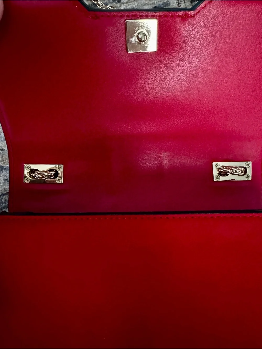 Topshop Red and Gold Panther Emblem Mini Shoulder Crossbody Bag
